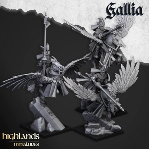 Gallia Knights on Pegasus - 25mm to 32mm - Highland Miniatures