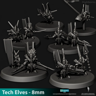 Highborns - Tech Elves - 8mm to 10mm - Edge Miniatures Highborns - Tech Elves - 8mm to 10mm - Edge Miniatures