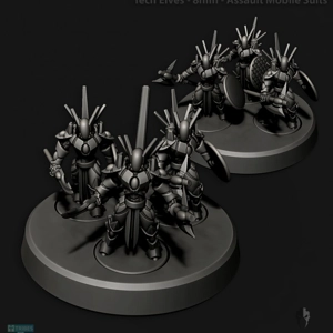 Mobile Assault Suits - Tech Elves - 8mm to 10mm - Edge Miniatures Mobile Assault Suits - Tech Elves - 8mm to 10mm - Edge Miniatures