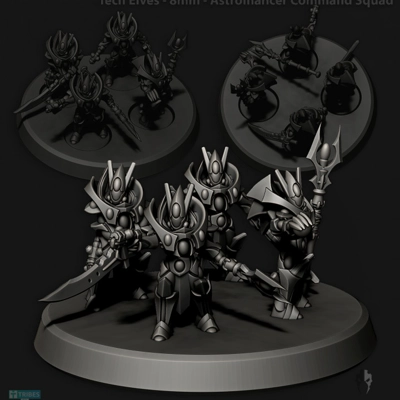 Tech Elves - Astromancer Command Squad 8mm Tech Elves - Astromancer Command Squad 8mm