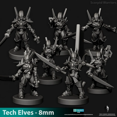 Tech Elves - Scorpid Warriors 8mm Tech Elves - Scorpid Warriors 8mm