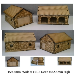 Stone Etched Farm Barns - 28mm MDF Stone Etched Farm Barns - 28mm MDF
