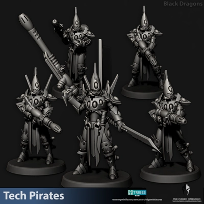 Tech Pirates Black Dragons 28mm - Edge Miniatures Tech Pirates Black Dragons 28mm - Edge Miniatures