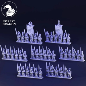 Blademasters Unit - Noble Elfs - 10mm - Forest Dragon