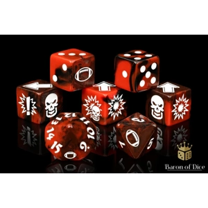 Chaos Red - Bloody Football Dice (Set of 7)