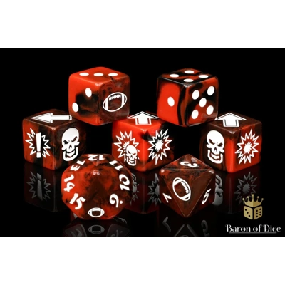 Chaos Red - Bloody Football Dice (Set of 7) Chaos Red - Bloody Football Dice (Set of 7)