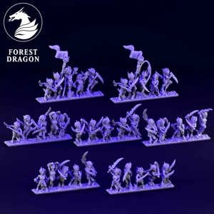 Blood Seekers Unit - Dire Elves - 10mm - Forest Dragon