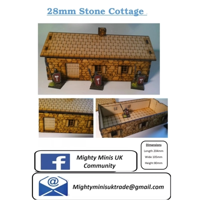 Etched Stone Cottage - 28mm MDF Etched Stone Cottage - 28mm MDF