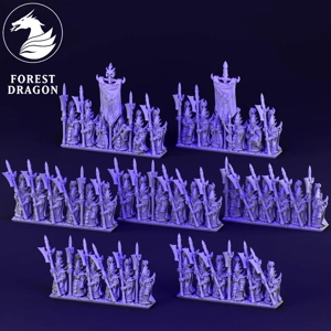 Elite Guard Unit - Dire Elves - 10mm - Forest Dragon