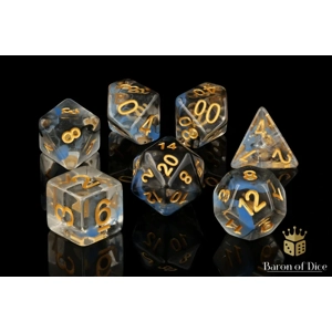 Blue & Black RPG Dice Set - 7 Pieces - Baron of Dice Blue & Black RPG Dice Set - 7 Pieces - Baron of Dice