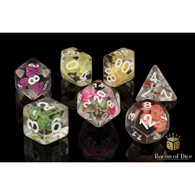 Fruit RPG Dice Set - 7 Pieces - Baron of Dice Fruit RPG Dice Set - 7 Pieces - Baron of Dice