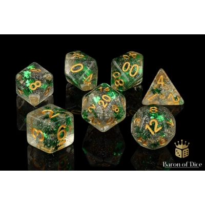 Lucky Shamrock RPG Dice Set - 7 Pieces - Baron of Dice Lucky Shamrock RPG Dice Set - 7 Pieces - Baron of Dice