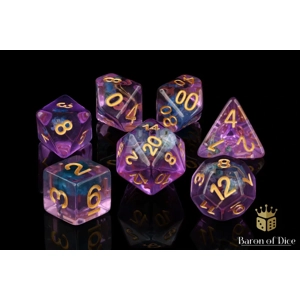 Orchid & Lavender RPG Dice Set - 7 Pieces - Baron of Dice