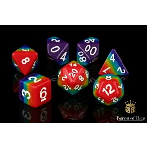 Rainbow RPG Dice Set - 7 Pieces - Baron of Dice