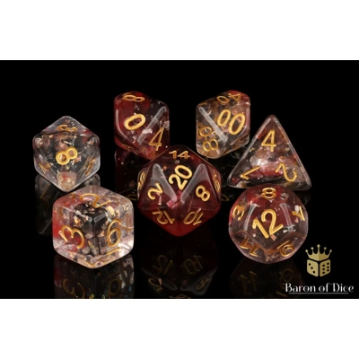 Ruby & Opal RPG Dice Set - 7 Pieces - Baron of Dice