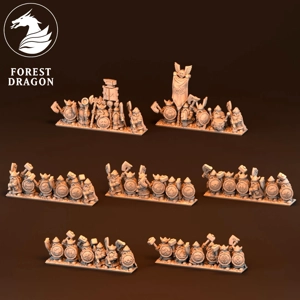 Warrior Unit - Dwarfs - 10mm - Forest Dragon