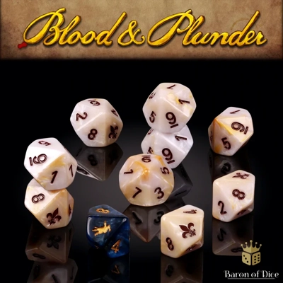 Blood & Plunder: French - Official Dice Set - Barons of Dice Blood & Plunder: French - Official Dice Set - Barons of Dice