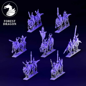 Heavy Cavalry Unit - Dire Elves - 10mm - Forest Dragon