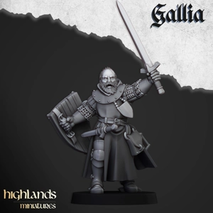 Gallia Questing Knight on Foot - 25mm to 32mm - Highland Miniatures