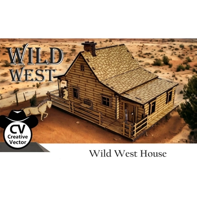 Wild West House in MDF - 28mm (1:56) Wild West House in MDF - 28mm (1:56)