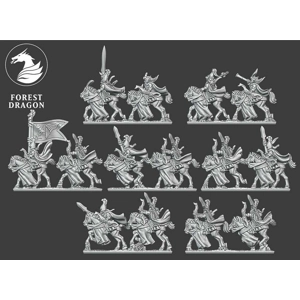 Light Cavalry Regiment - Noble Elfs - 10mm - Forest Dragon