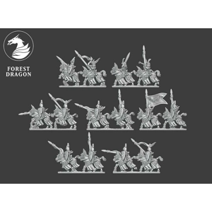 Heavy Cavalry Regiment - Noble Elfs - 10mm - Forest Dragon