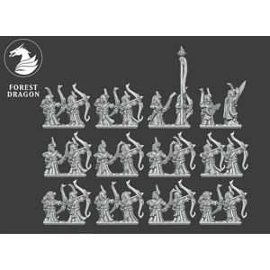 Archer Unit - Noble Elfs - 10mm - Forest Dragon