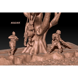 ww2 us paratroopers landing set - 1/72 Scale (20mm)