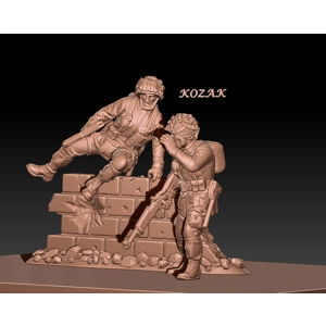 ww2 us paratroopers advance scene - 1/72 Scale (20mm)