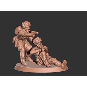 ww2 us paratroopers rescue scene - 1/72 Scale (20mm)