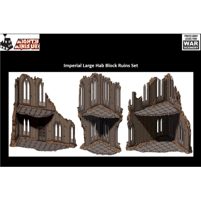 Imperial Hab Block Large Ruins Set - 32mm to 15mm Imperial Hab Block Large Ruins Set - 32mm to 15mm