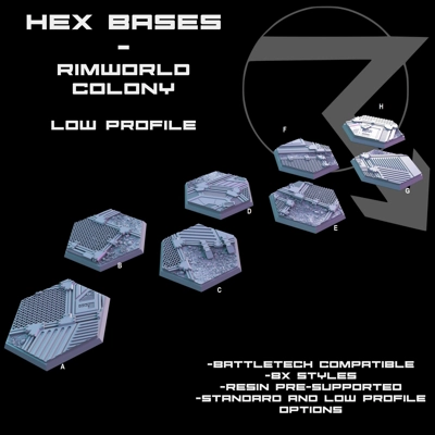 Rimworld Hex Bases - Standard or Low Profile