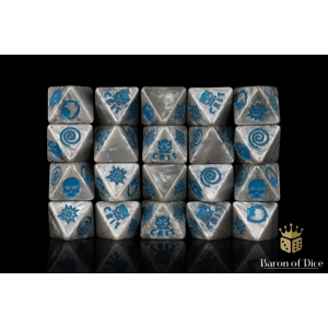 Superhero Panther SIlver D8 Dice Set