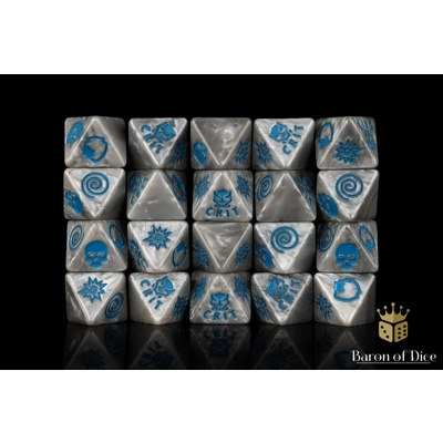 Superhero Panther SIlver D8 Dice Set