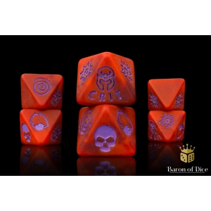 Superhero Menacing Mutants - Red Matte - D8 Dice Set