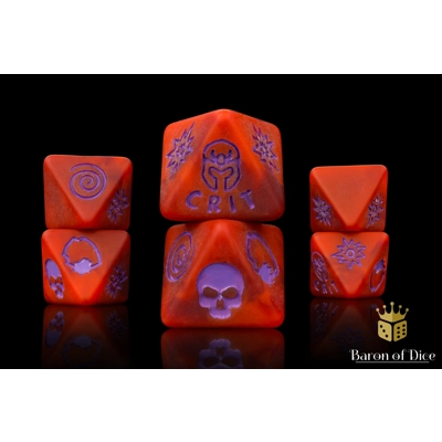 Superhero Menacing Mutants - Red Matte - D8 Dice Set
