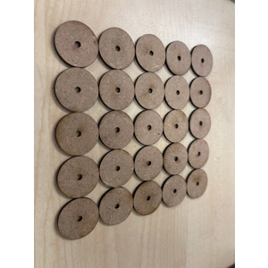 MDF Round Bases 25mm (pack of 25) MDF Round Bases 25mm (pack of 25)