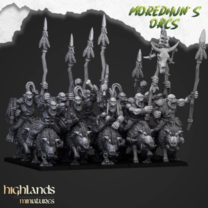 Mounted Cave Orcs with Spears - 25mm to 32mm - Moredhun's Orks