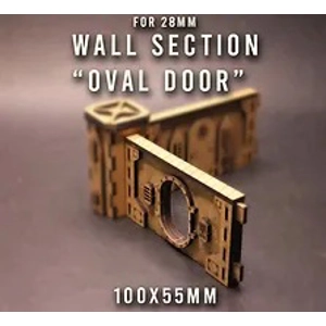 MDF Wall Section with Oval doorway 28mm MDF Wall Section with Oval doorway 28mm