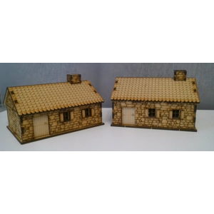 Stone Etched Bungalow x2 - 28mm MDF Stone Etched Bungalow x2 - 28mm MDF