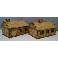 Stone Etched Bungalow x2 - 28mm MDF