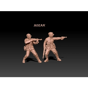 Early war German infantry firing in field caps scene 2  - 172, 1/56 & 1/32 scale