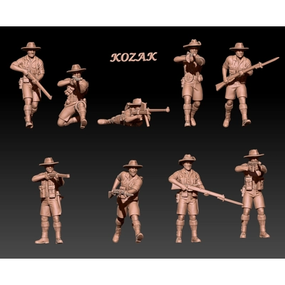 WWII Australian infantry North Africa set 2 - 1/100, 1/72 .. WWII Australian infantry North Africa set 2 - 1/100, 1/72 ..