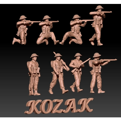 WWII British Infantry late War Set 1 - 1/100 - 1/72 or 1/6.. WWII British Infantry late War Set 1 - 1/100 - 1/72 or 1/6..