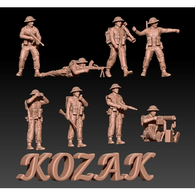 WWII British Infantry late War Set 2 - 1/100 - 1/72 or 1/6.. WWII British Infantry late War Set 2 - 1/100 - 1/72 or 1/6..