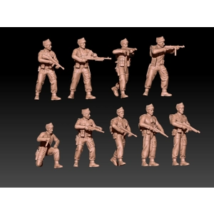 WWII Commandos in Wool Hats Set 2 - 1/100 - 1/72 or 1/60 scale