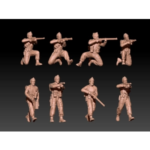 WWII Commandos in Wool Hats Set 1 - 1/100 - 1/72 or 1/60 scale