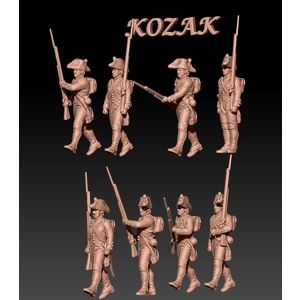 Napoleonic french revolutionary fusiliers in bicorne set 2 - 1/72 scale