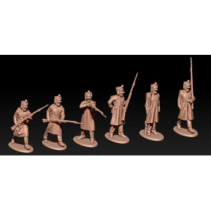 Napoleonic fusiliers in greatcoats shako - 1/72 scale