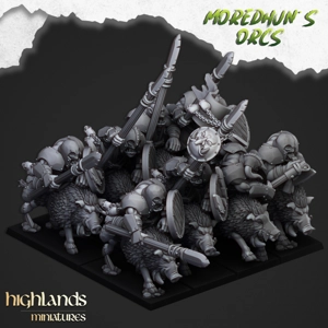 Mounted Orcs with Spears - 25mm to 32mm - Moredhun's Orks